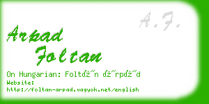 arpad foltan business card